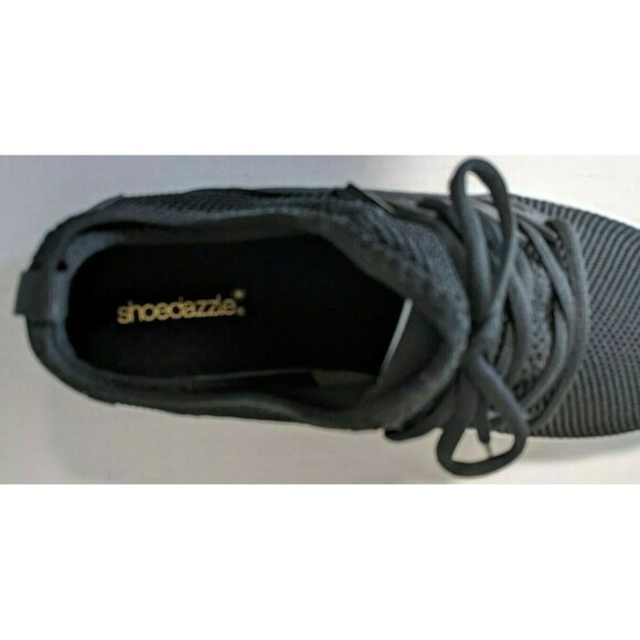 New Shoedazzle Velinda Women Sneakers Black Textile Faux Leather Upper Size 10 - Picture 3 of 6